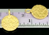 KG-552 Thai karen hill tribe silver 2 gold vermeil large rough stone texture charm 