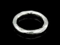 KA-104 Thai karen hill tribe handmade silver 3 hammered round hoop