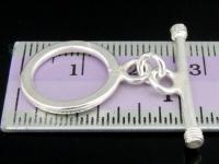 KR-008 Thai karen hill tribe handmade silver 1 flat oval hoop toggle