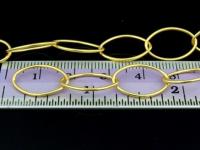 KG-446 24K gold vermeil Karen hill tribe handmade silver 24 Inches oval link chain