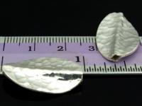 KJ-001 Thai karen hill tribe handmade silver 2 hammered twist leaf bead