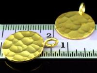 KG-262 24K gold vermeil Karen hill tribe handmade silver 2 hammered round disc charm (double face)