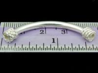 KS-055 Thai karen hill tribe handmade silver 1white fancy curved tube bead