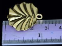 KG-493 Thai karen hill tribe silver 2 gold vermeil large leaf charm