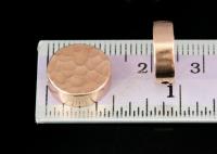 KZ-249 Thai karen hill tribe handmade silver 2 rose gold vermeil hammered cylinder round shaped bead