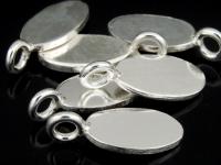 3KH-008 Thai karen hill tribe handmade silver 6 smooth oval flat disc charm