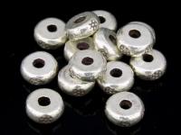 KK-017 Thai karen hill tribe handmade silver 8 daisy print spacer bead