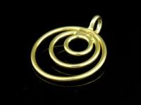 KG-293 24K gold vermeil 2 thai karen hill tribes handmade silver triple ring charm