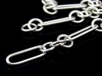 KL-033 Thai karen hill tribe handmade silver 24 Inches oval and round plain link chain