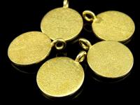 KG-332 24k gold vermeil thai karen hill tribe handmade silver 3 brush finish round disc charms