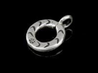 3KH-025 Thai Karen hill tribe Silver 2 white color flower print charm