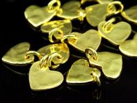 KG-312 24K gold vermeil 10 thai karen hill tribes handmade silver small hammered heart charm