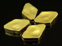 KG-164 24K gold vermeil 2 thai karen hill tribes handmade silver rhombus shape bead 