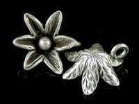 4KH-014 Thai karen hill tribe handmade silver 3 wild flower charm