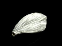 KJ-025 Thai karen hill tribe handmade silver 2 hannered twist leaf bead