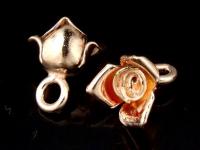 KZ-063 24K rose gold vermeil thai karen hill tribe handmade silver 4 small rose charm