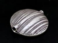 KF-009 Thai karen hill tribe handmade silver 2 scratch half round puffed bead