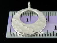 3KH-101 Thai karen hill tribe handmade silver 2 hammered round hole disc charm