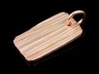 KZ-104 24K rose gold vermeil thai karen hill tribe handmade silver 2 Scratch rectangular disc charm