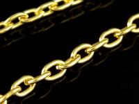 KG-226 24k gold vermeil thai karen hill tribe handmade silver plain oval link chain 28 inch