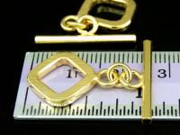 KG-181 24K gold vermeil 1 thai karen hill tribes handmade silver square plain bar toggle