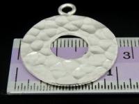 3KH-069 Thai karen hill tribe handmade silver 1 hammered round disc charm