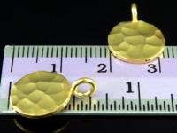 KG-223 24k gold vermeil 2 thai karen hill tribes handmade silver hammered round disc charm