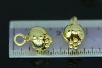 KG-507 Thai karen hill tribe silver 2 gold vermeil flower puffy charm