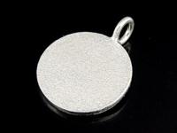 7KH-070 Thai karen hill tribe handmade silver 1 Sandblasted round disc charm