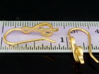 KG-515 Thai karen hill tribes handmade 24K gold vermeil over silver pair G clef earring hook