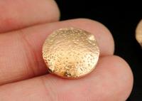 KZ-233 Thai karen hill tribe handmade silver 2 rose gold vermeil hammered puffed bead