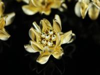 KG-492 Thai karen hill tribe silver 1 gold vermeil flower charm