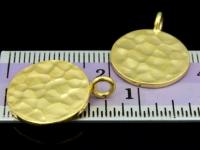 KG-411 24K gold vermeil Karen hill tribe handmade silver 2 hammered round disc charm (double face)