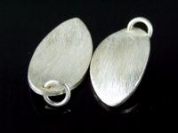 7KH-038 Thai karen hill tribe handmade silver 2 brush curved oval disc charm