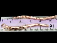 KZ-115 24K rose gold vermeil thai karen hill tribe handmade silver 1 hammered bend bar charm