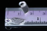 5KH-028 thai karen hill tribe handmade silver 4 small hammer single side leaf shape charm