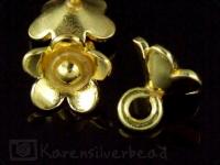 KG-050 24K gold vermeil 5 thai karen hill tribes handmade silver wild flower charm 