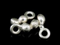 2KH-007 Thai karen hill tribe handmade silver 8 mini plain twin ball charm