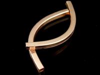 KZ-067 24K rose gold vermeil thai karen hill tribe handmade silver 4 plain square curved tube bead