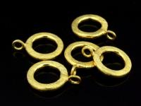 KG-459 24K gold vermeil Karen hill tribe  handmade silver 3 brush round charm 