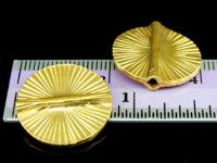 KG-204 24K gold vermeil Karen hill tribe handmade silver 1 scratch round disc bead 