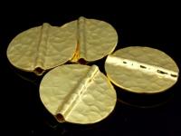 KG-401 24K gold vermeil Karen hill tribe handmade silver 1 hammered flat round disc bead