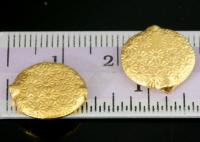 KG-234 Thai karen hill tribe silver 4 gold vermeil daisy print fancy puffy bead
