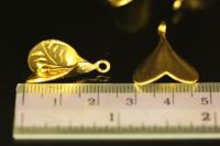 KG-606 24K gold vermeil Karen hill tribe handmade silver 2 fancy flower heart shape charm