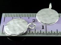 3KH-098 Thai karen hill tribe handmade silver 3 two side hammered disc charm