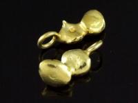 KG-070 24K gold vermeil 2 thai karen hill tribes handmade silver twin ball charm