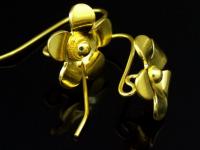 KG-496 Thai karen hill tribes handmade 24K gold vermeil over silver pair wild flower earring 