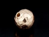 KZ-006 24K rose gold vermeil thai karen hill tribe handmade silver 2 hammered round ball bead  