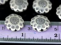 2KH-021 thai karen hill tribe silver 2 fancy flower bead