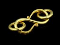 KG-415 24K thai karen hill tribe handmade silver gold vermeil 1 Round wire S. clasp